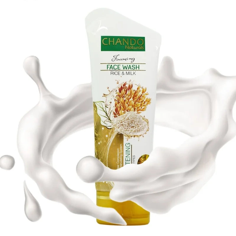 Face Wash | Chando Rice & Milk Brightening Face Wash 100ml Gentle Cleanser for Radiant Glowing Skin