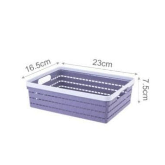 Multi-Purpose Woven Plastic Storage Basket with Handles Organizer Bin for Office, Pantry, and Home