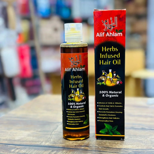 Alif Ahlam Herbs Infused Hair Oil | 100% Natural Organic Oils & Herbs