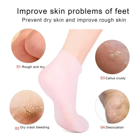 Silicone Jelly Socks | Ultra-Moisturizing Gel Foot Care & Spa Therapy | Without Box