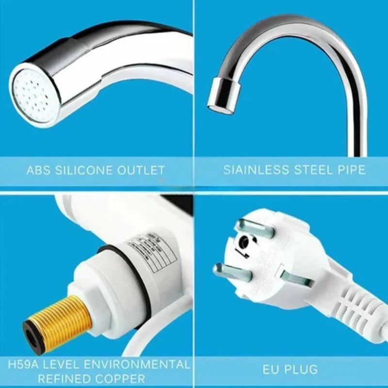Electric Instant Heating Faucet | Digital Temperature Display | Kitchen & Bathroom Hot Water Tap