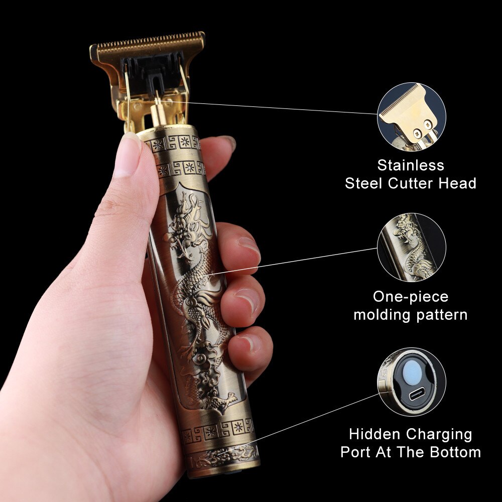 Famedeals™ - T9 Professional Trimmer | Golden Dragon Style | Metal Body