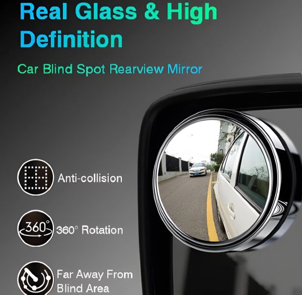 Famedeals™ - 2 Pcs Car Blind Spot Side Mirror Wide-angle 360