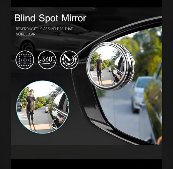 Famedeals™ - 2 Pcs Car Blind Spot Side Mirror Wide-angle 360