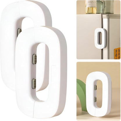 Child Safety Refrigerator Lock | Baby Proof Double Button Fridge Lock White & Grey