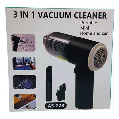 3-in-1 Portable Vacuum Cleaner, Duster & Air Blower | Wireless Handheld Cleaning for Car & Home