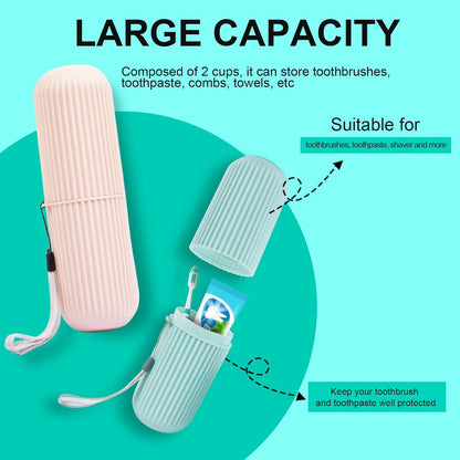 Portable Toothbrush & Toothpaste Holder Case | Travel Storage Box with Cup Function