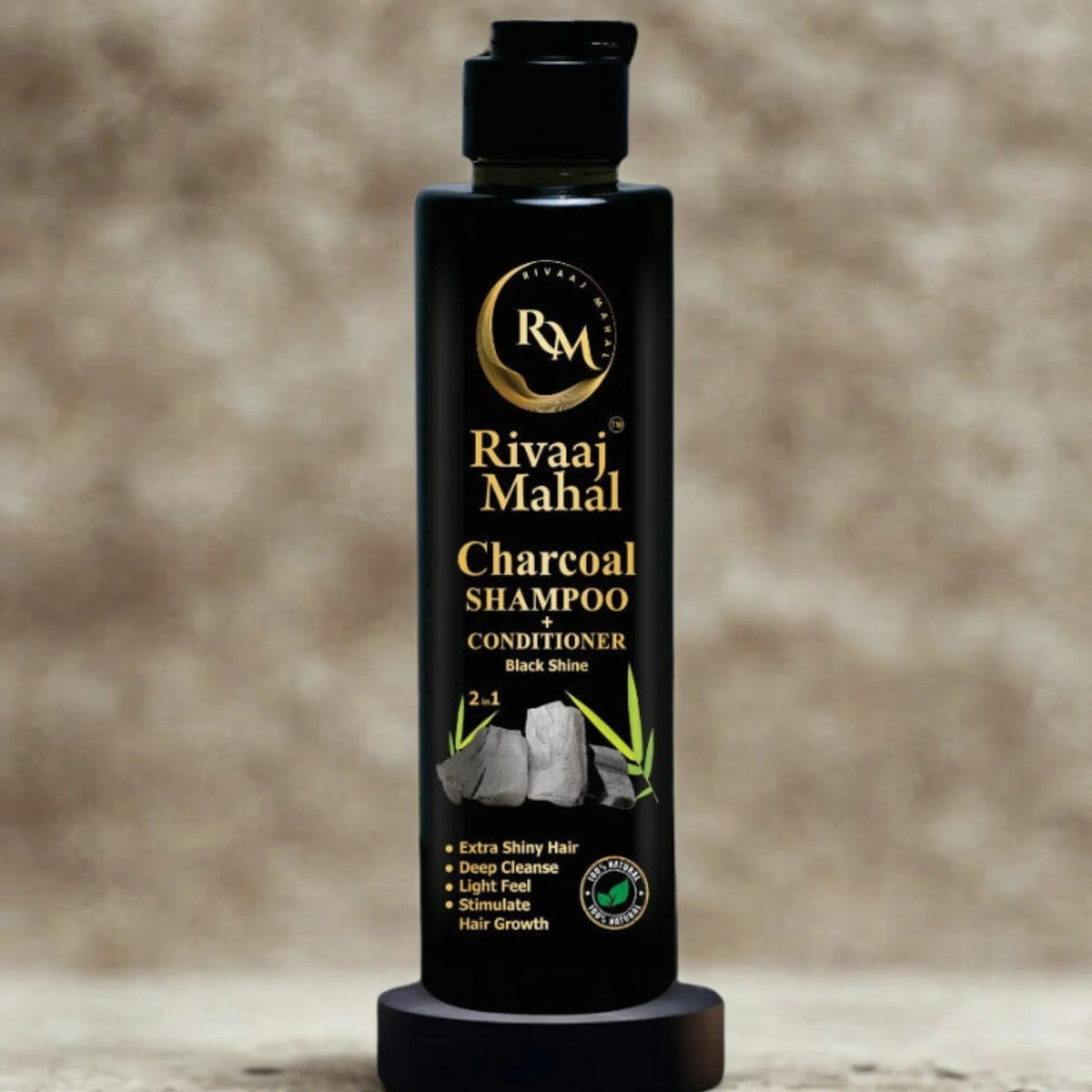 Rivaaj Mahal Charcoal Shampoo + Conditioner 2-in-1 | Black Shine Formula