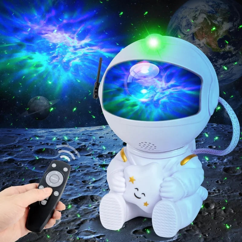 Mini Astronaut Galaxy Projector | Star & Nebula Night Light with Remote Control | Astronaut Galaxy Lamp