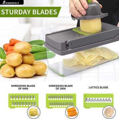 Famedeals.pk ™ - 12 in 1 Pro Vegetable Chopper/Dicer