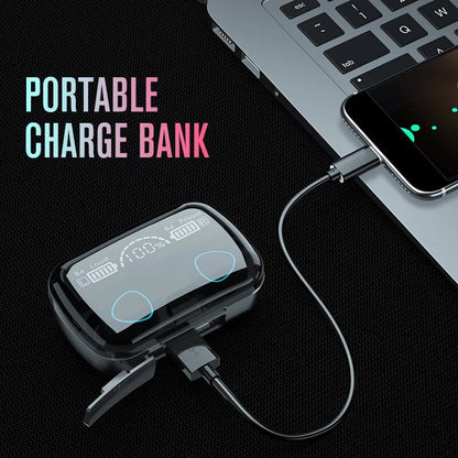 Famedeals™ - M10 Wireless Earbuds with portable power bank.