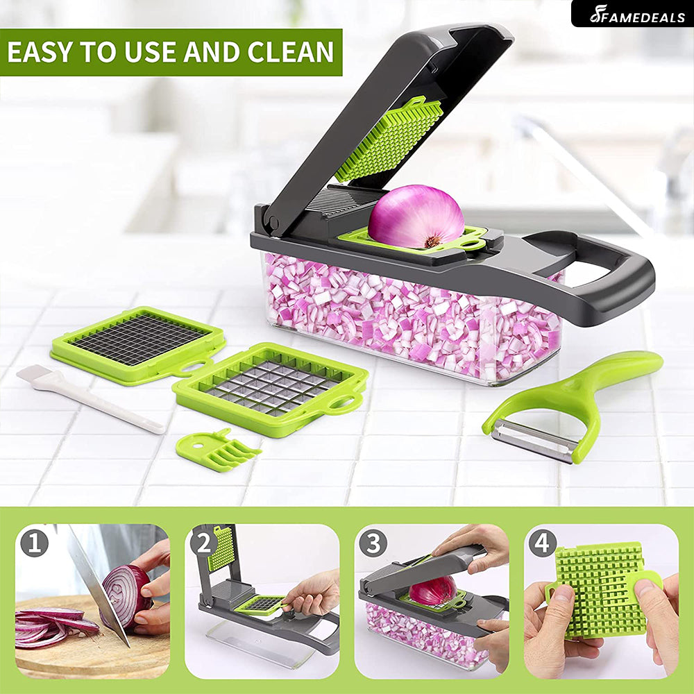 Famedeals.pk ™ - 12 in 1 Pro Vegetable Chopper/Dicer