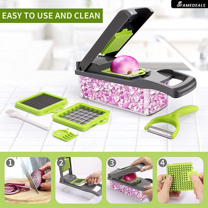 Famedeals.pk ™ - 12 in 1 Pro Vegetable Chopper/Dicer