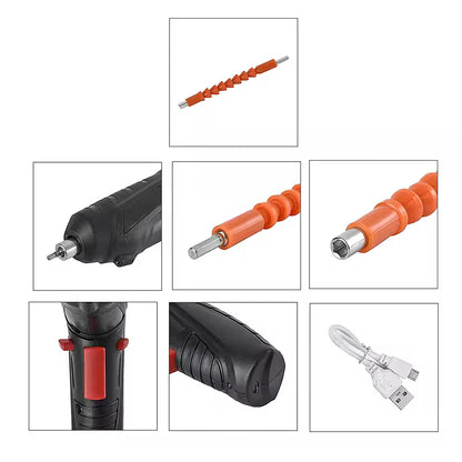 47-Piece Foldable Wireless Electric Screwdriver Kit with Adjustable Torque & USB Charging