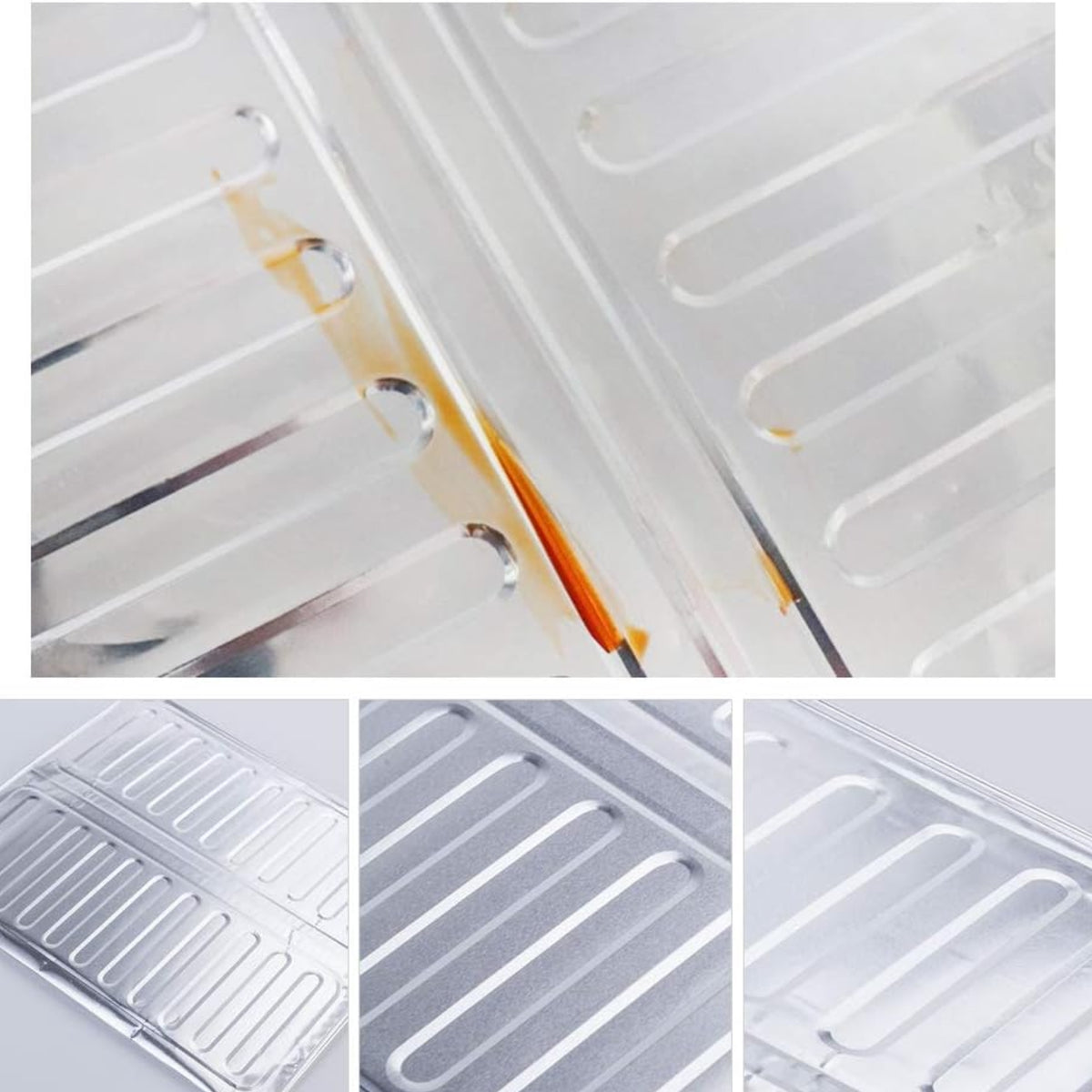 3-Sided Oil Proof Aluminum Foil Splatter Guard | Foldable Heat Insulation for Kitchen Stove | Silver