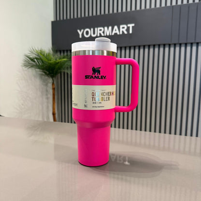 Pink Stanley 40 Oz Stainless Steel Tumbler | Leak-Proof Vacuum Insulated Travel Mug | Hot & Cold