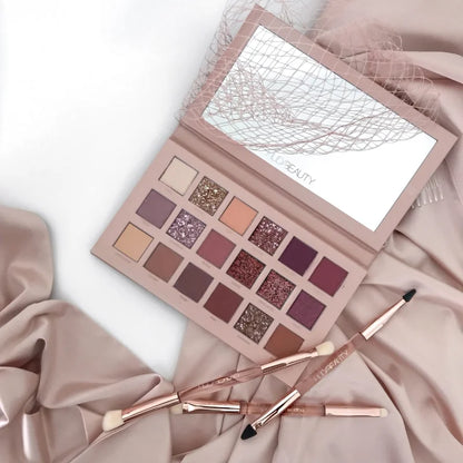 18 Colors Nude Eyeshadow Palette | Matte & Shimmer Pigmented Shades, Long-Lasting