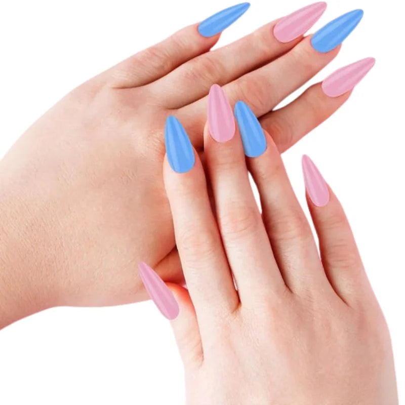 Multicolor Acrylic Artificial Nails Kit |  Full Cover Nails with Glue | 24 Shades | 576 Pcs