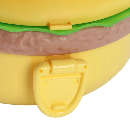 Hamburger Shaped Kids Lunch Box  | Portable Multi-Layer Food Container for School & Travel