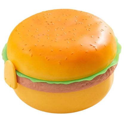 Hamburger Shaped Kids Lunch Box  | Portable Multi-Layer Food Container for School & Travel