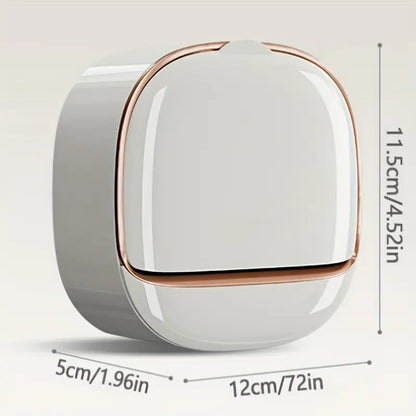 Milky White | Self-Adhesive Wall-Mounted Luxury Soap Holder with Lid and Drainage Tray