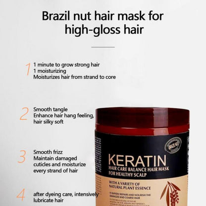 Brazil Nut Keratin Hair Mask 500ml | Nourishing, Strengthening & Smoothing Hair Treatment