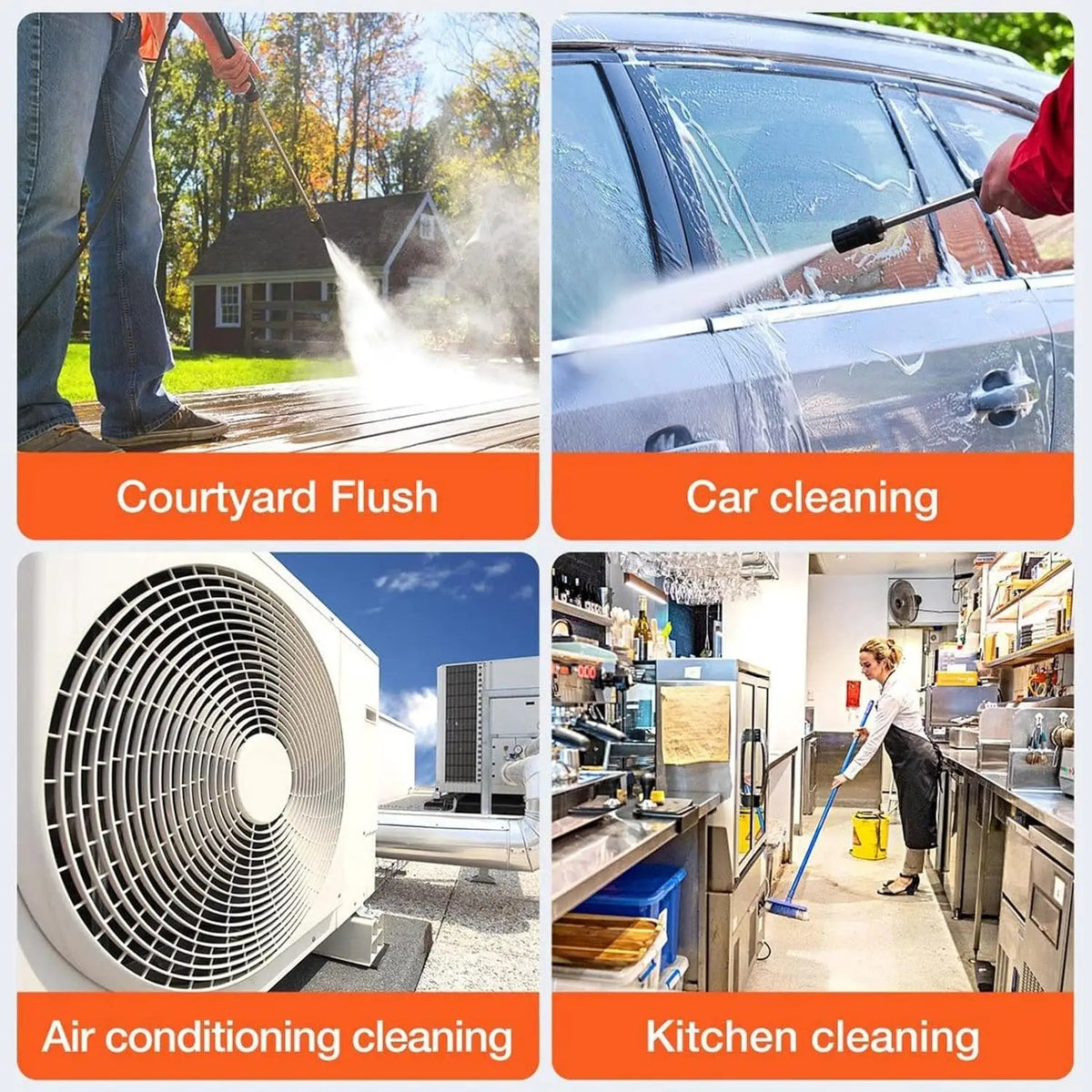 Famedeals™ - Automatic Cordless Wireless Car Wash Spray Gun High Pressure 48v Lithium Water Jet