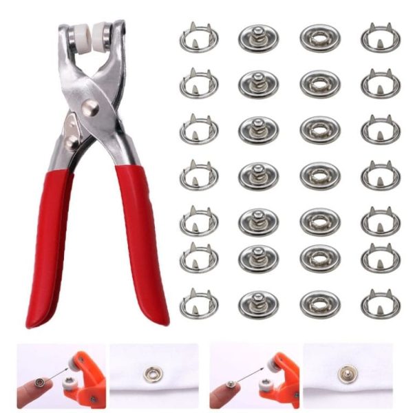Metal Hand Press Tich Button Fixer Machine with 25 Snap Buttons | Durable & Easy-to-Use DIY Tool